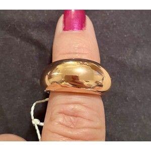 New  CK Calvin Klein Domed Rose Gold Tone Designer Ring Marked CK Size 5